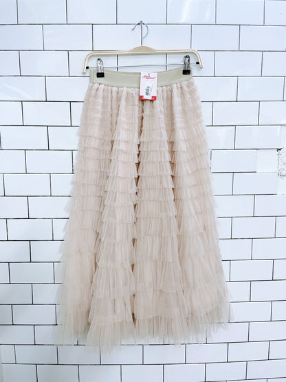 french tule layered ruffle midi skirt