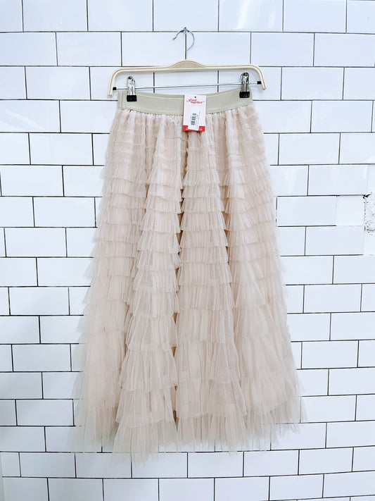 french tule layered ruffle midi skirt