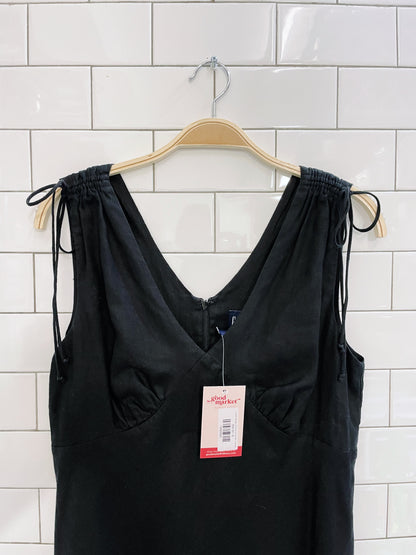 vintage 00s gap minimalist tie shoulder midi dress