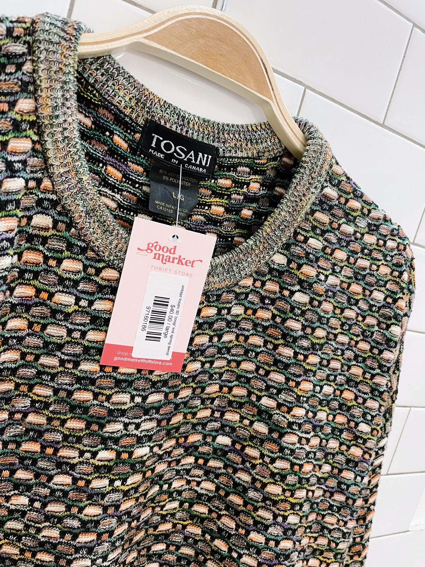 vintage tosani 3D 'coogi' knit spring sweater