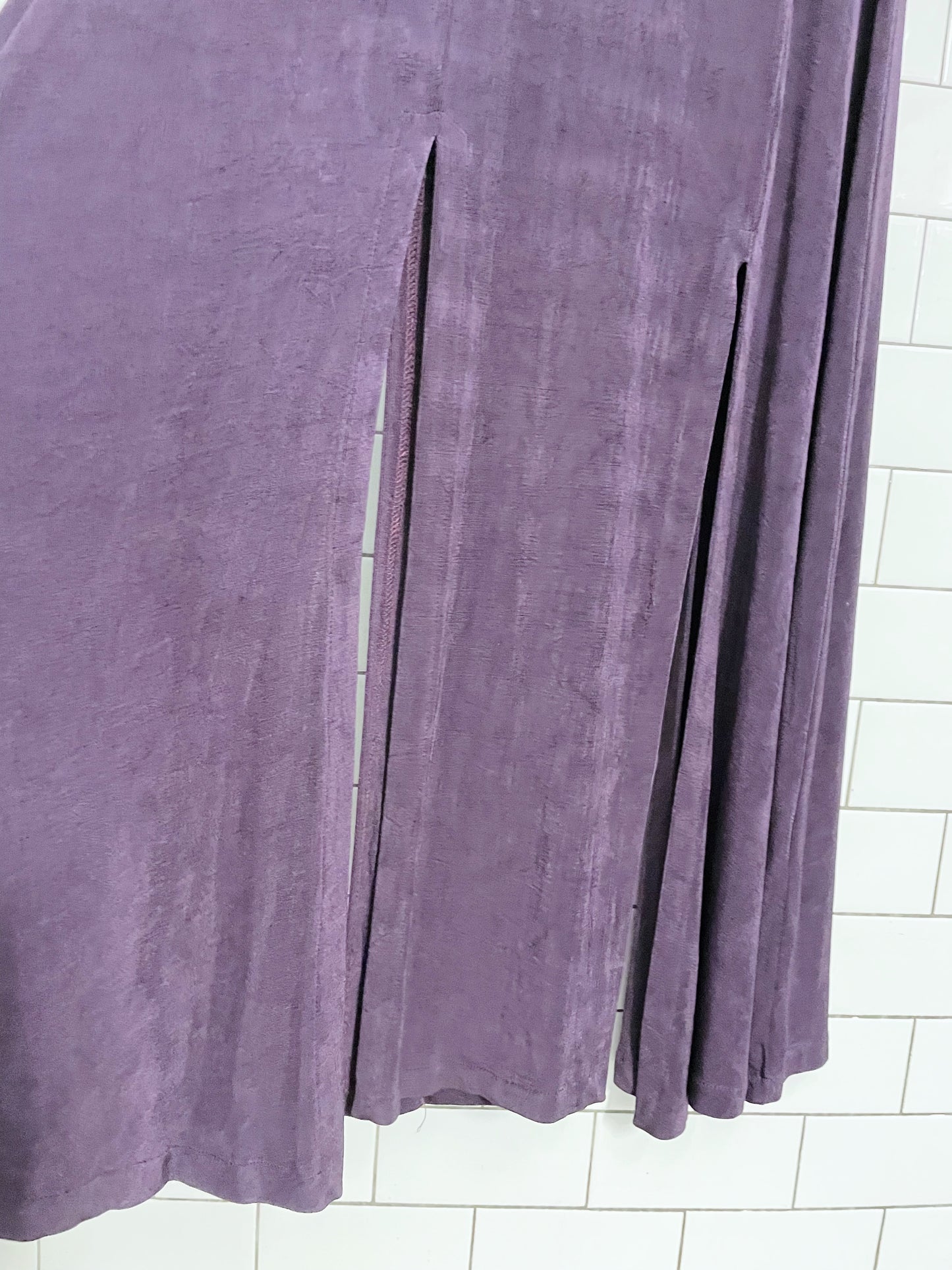 vintage 00s dalmys slinky long sleeve slit dress