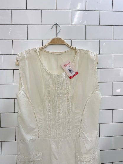 vintage country prairie eyelet jumpsuit