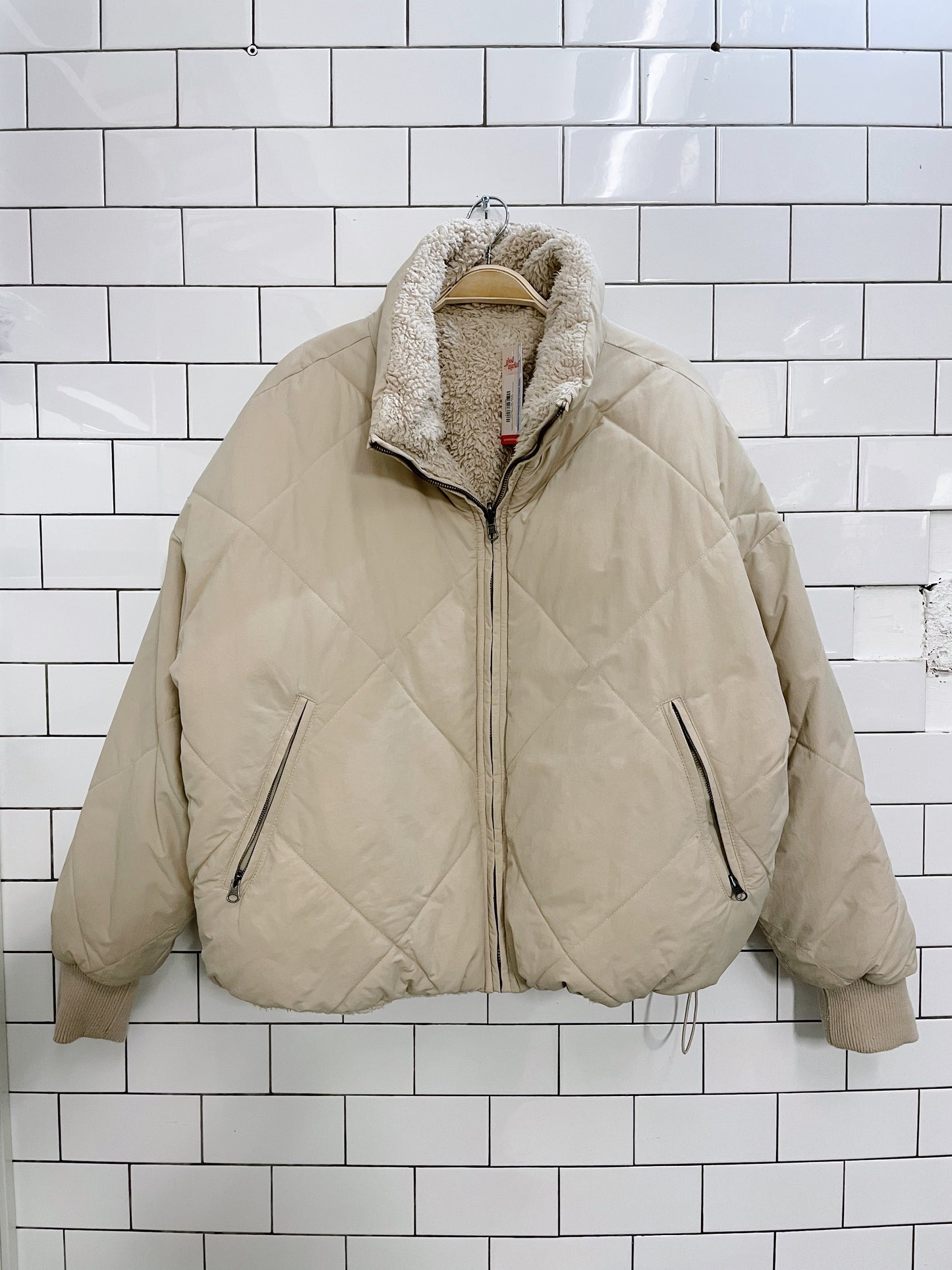 american eagle reversible sherpa bomber