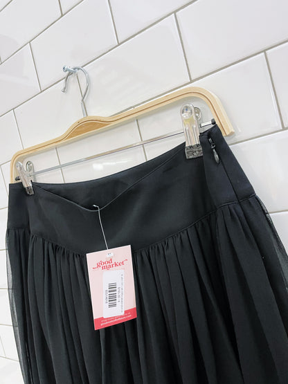 st. john 100% silk chiffon pleated short skirt