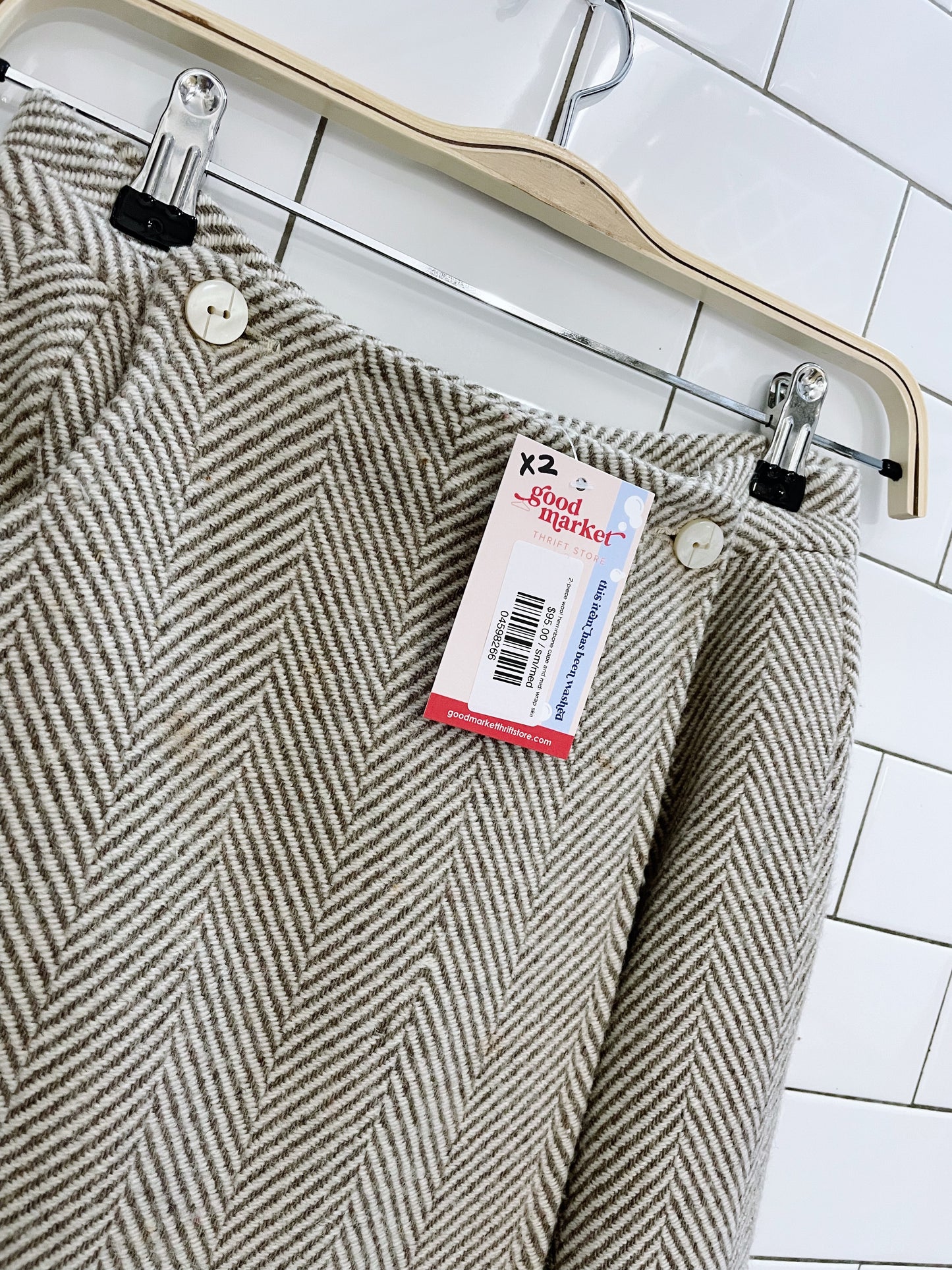 2-piece wool herrinbone cape and midi wrap skirt set