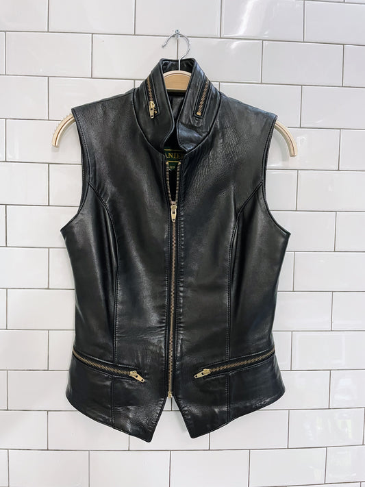 vintage danier butter leather vest top