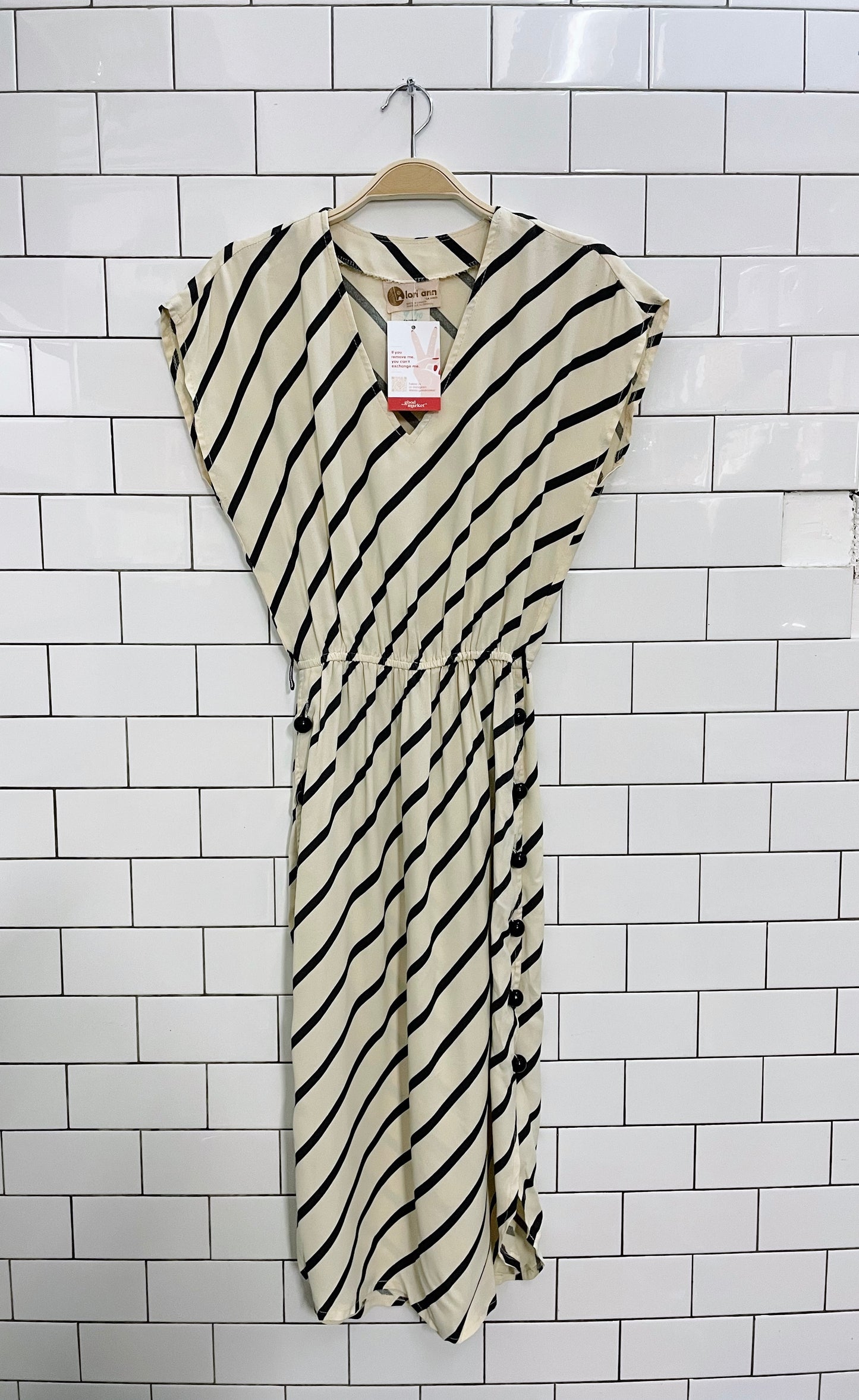 vintage lori ann striped midi dress
