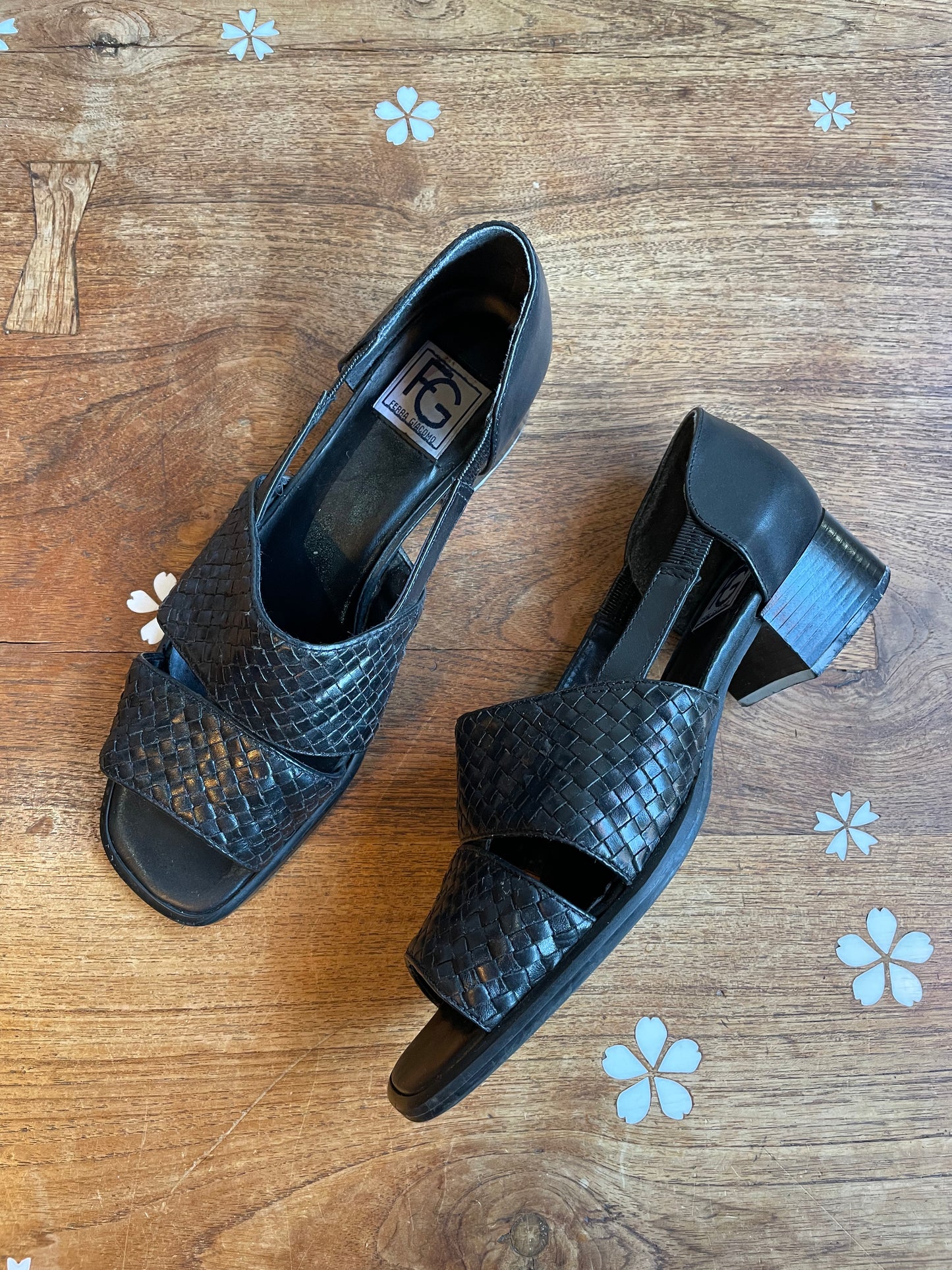 vintage ferra giacomo basketweave sandals