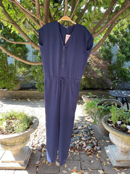 vince zipper neck sleeveless jumpsuit