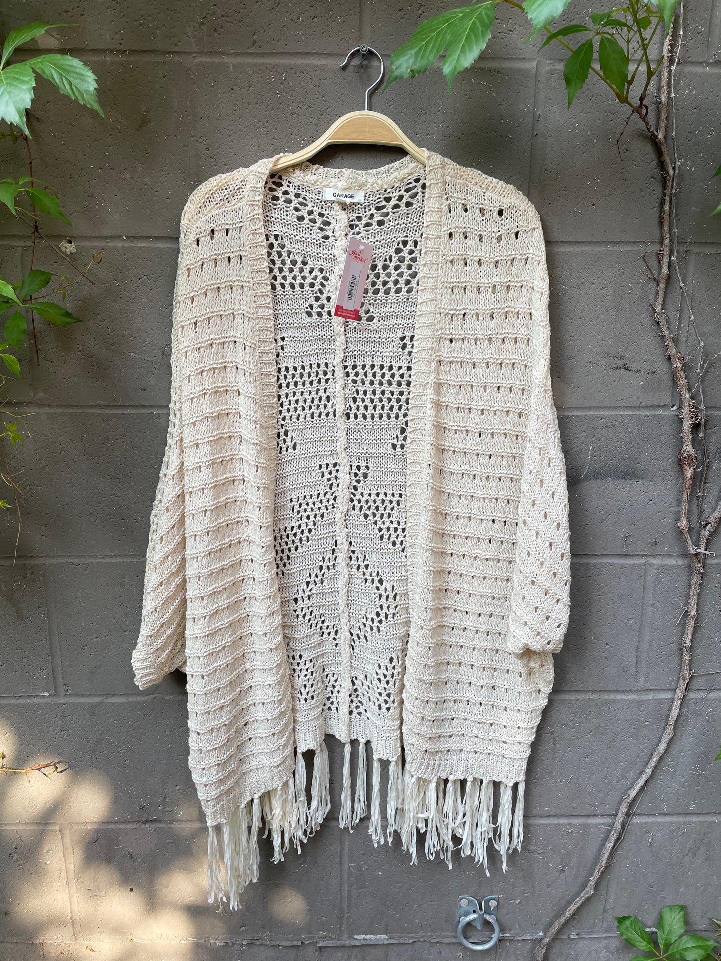 garage crochet boho fringe kimono