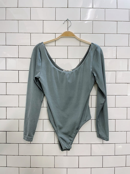 vintage 90s club monaco shiny ls bodysuit