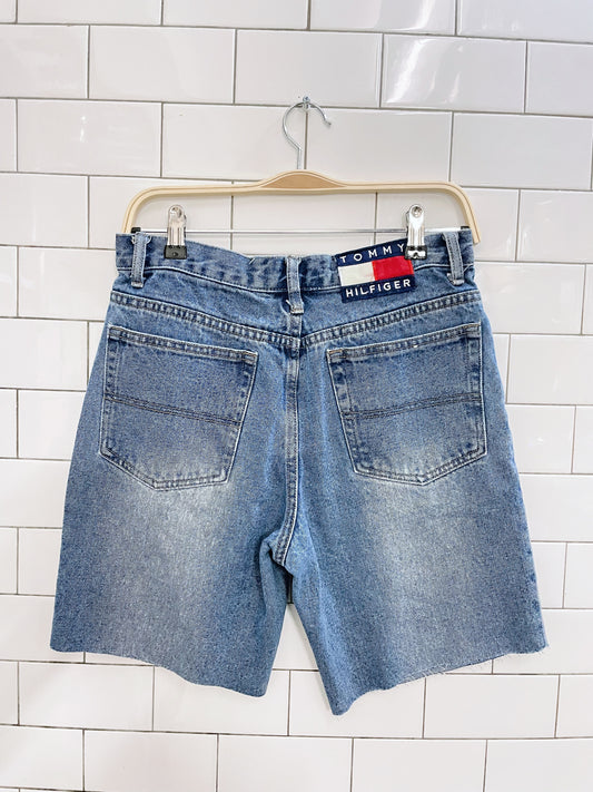 vintage tommy high rise denim long shorts
