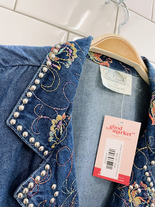 vintage rina dyransky denim boxy crop