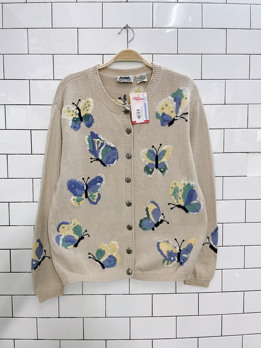 vintage 00s NR butterfly cardigan