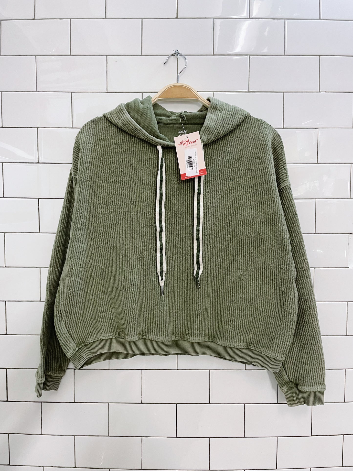 aerie chunky rib cropped hoodie