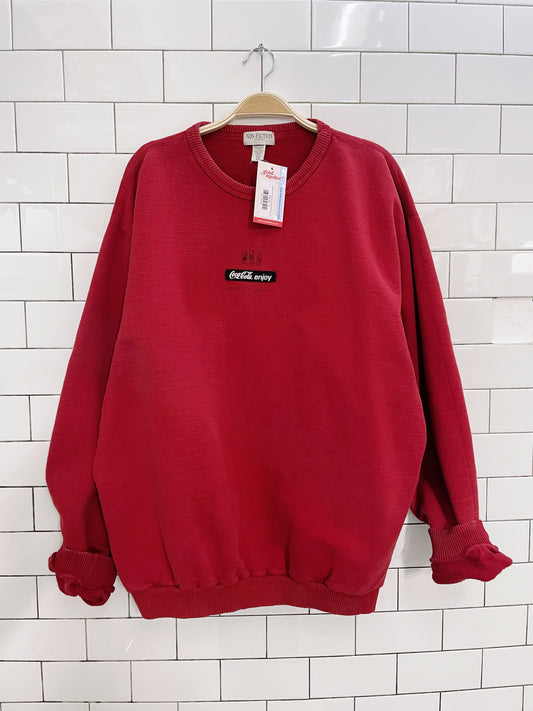 vintage non-fiction coca-cola red crew