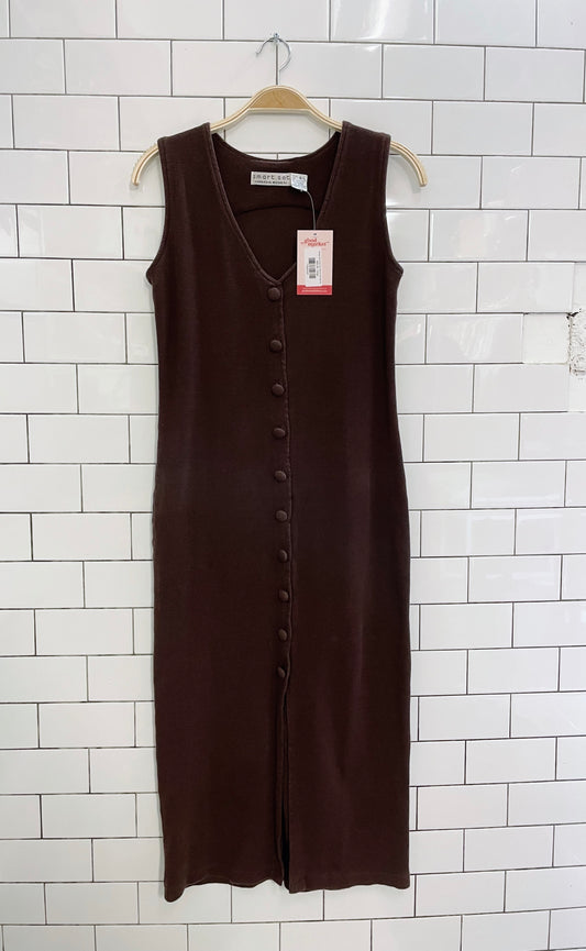vintage 90s smart set minimal rib midi dress