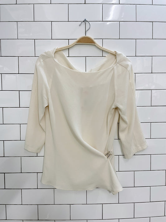 tara jarmon cowl neck silk blouse