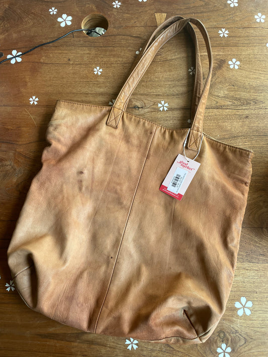 free people large leather tote bag