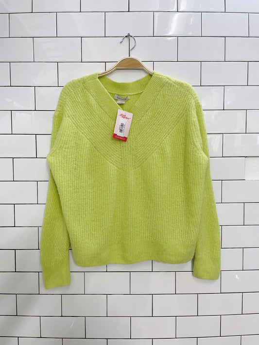 club monaco neon yellow wool-blend summer knit