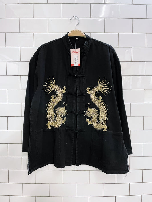 embroidered gold dragon qipao jacket