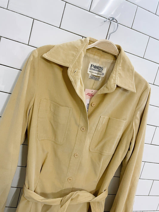 vintage 70s ports corduroy belted ls shirt dress