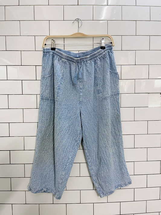 vintage 90s ezze wear waffle cropped weekend pants