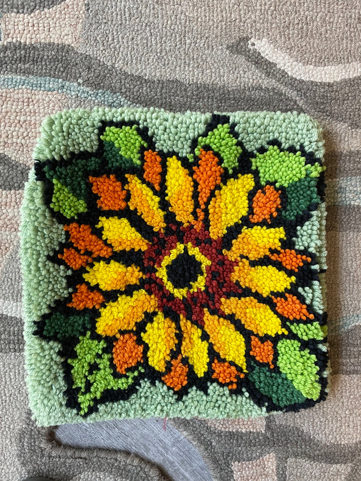 vintage 70s rug hook tapestry