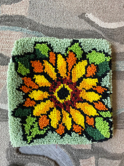 vintage 70s rug hook tapestry