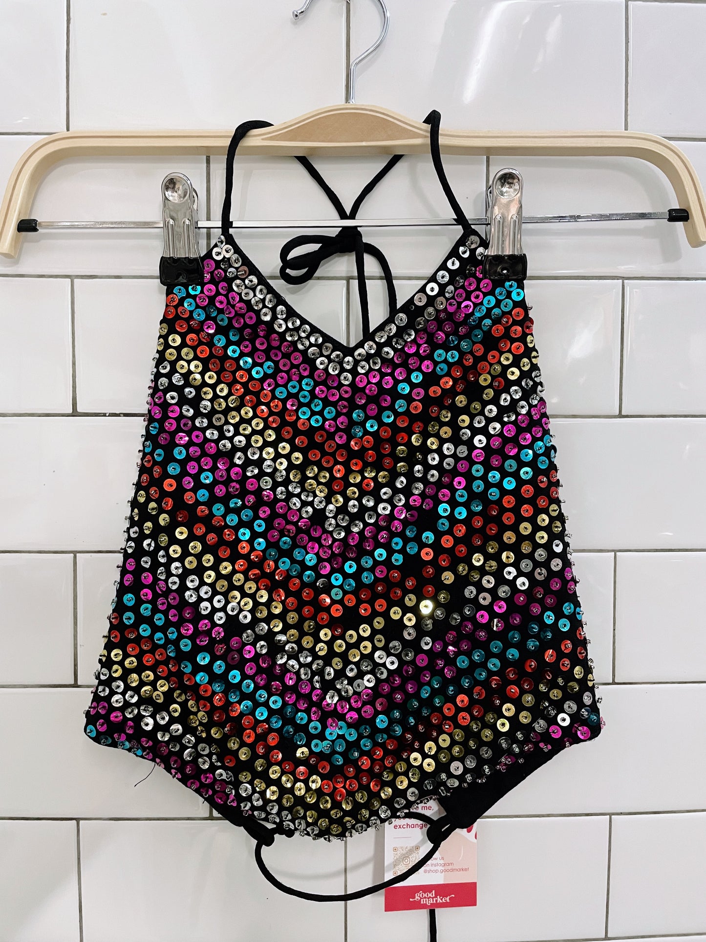 vintage sequin halter top