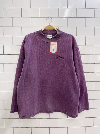 vintage 90s boca ribbed mockneck sweatshirt