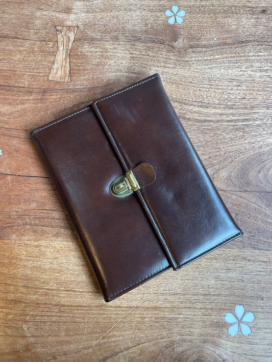 vintage faux leather love letters folio