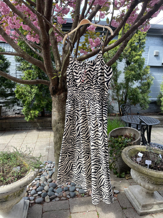 nwot lily morgan zebra stripe maxi dress