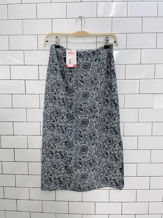 vintage 00s pariscope floral midi skirt