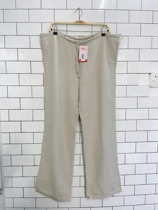 vintage 00s gap 100% linen wide leg pants