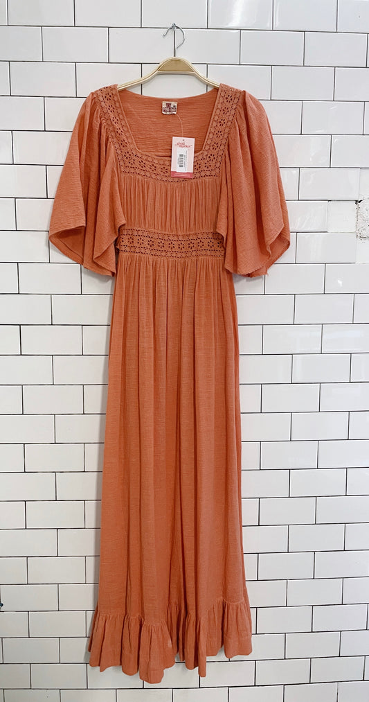 vintage 70s fab-ind boho prairie maxi dress