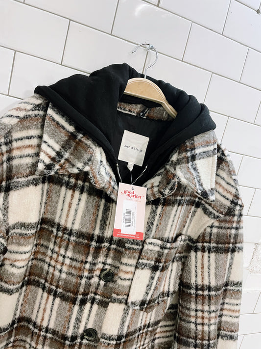 anthro avec les filles hooded long shirt jacket