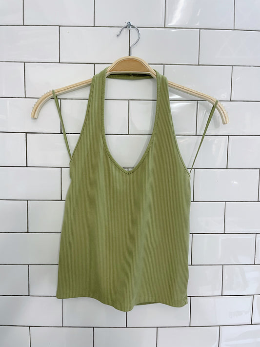 american eagle ribbed halter tank