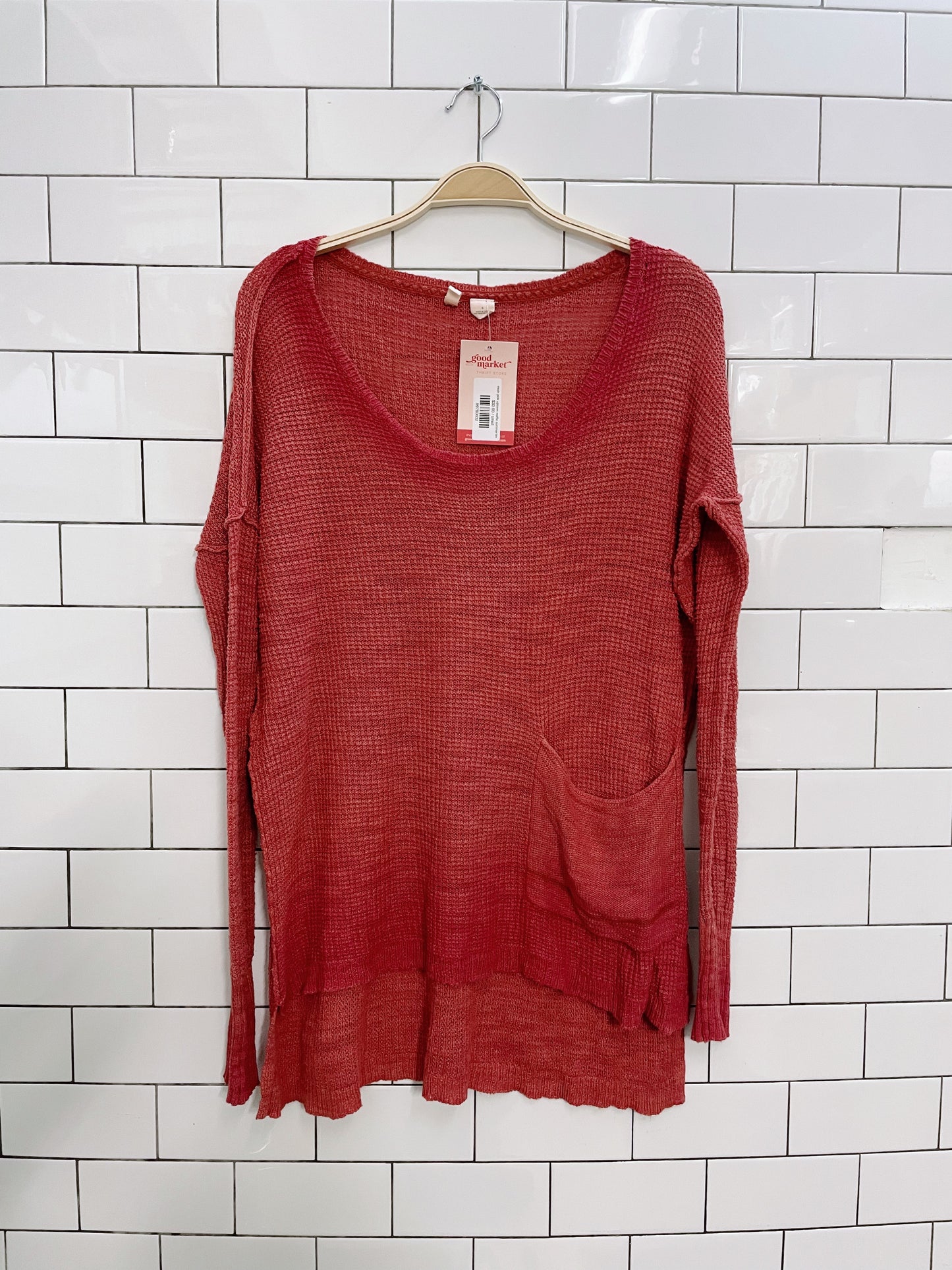 moth pink uptown waffle summer knit