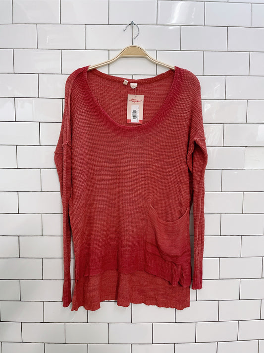 moth pink uptown waffle summer knit