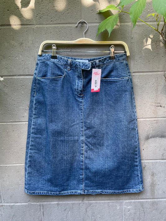 vintage 00s liz claiborne denim knee-length skirt