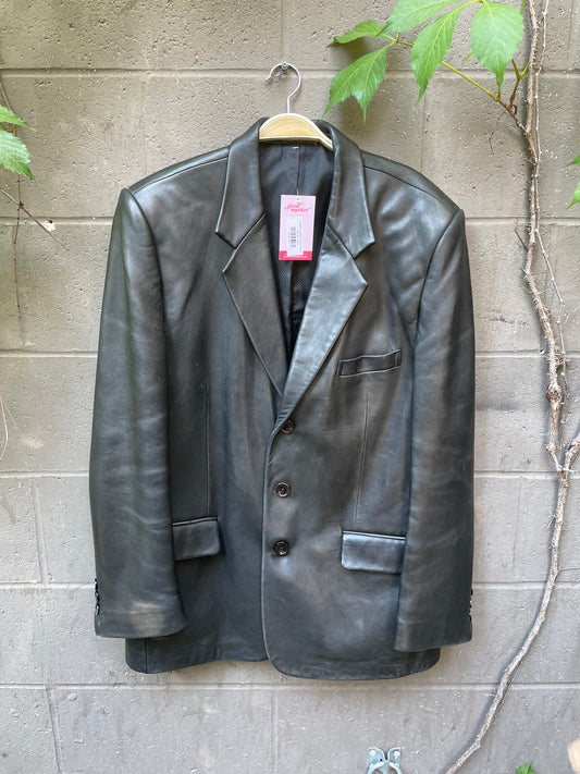 jonathan robert leather blazer