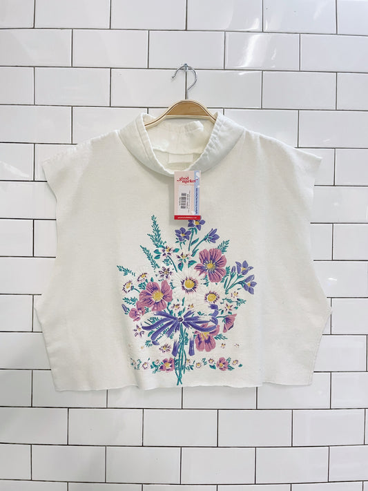 rework x vintage flower basket boxy mock neck sweat