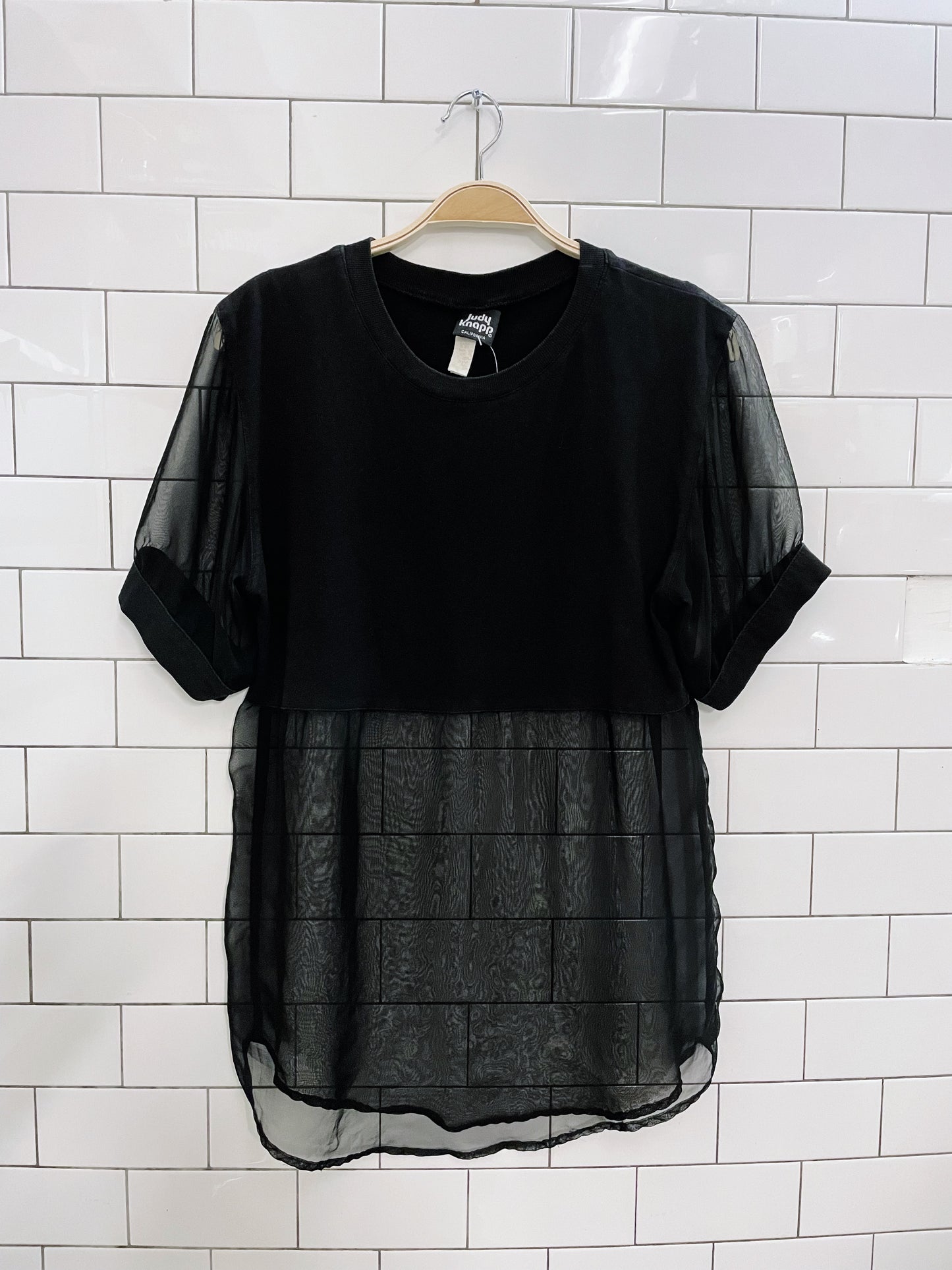 vintage judy knapp sheer trim tee