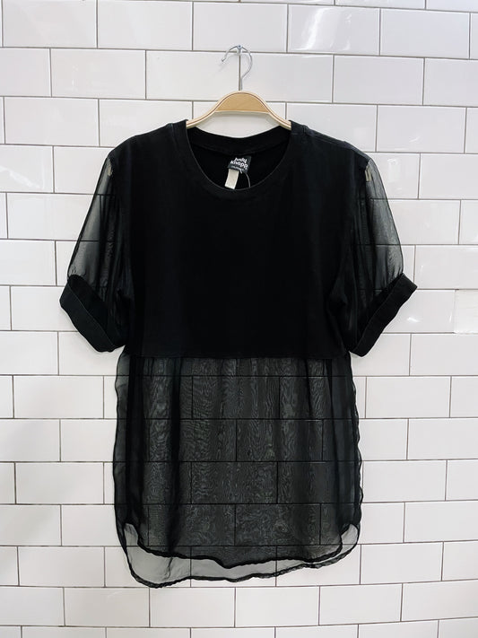 vintage judy knapp sheer trim tee