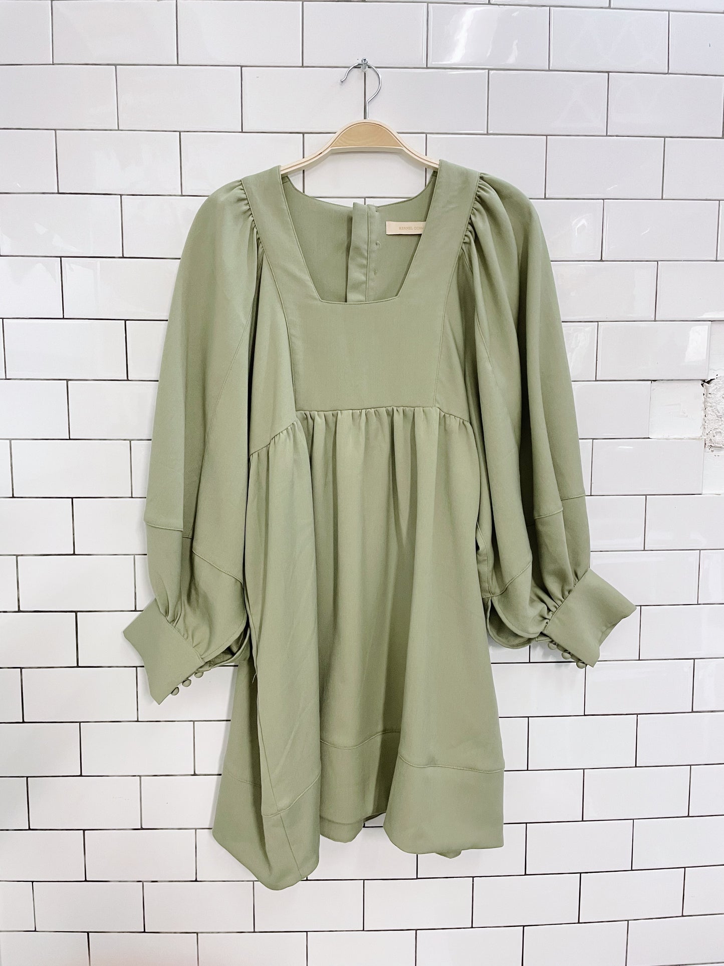 kernel cosmos puff sleeve babydoll dress