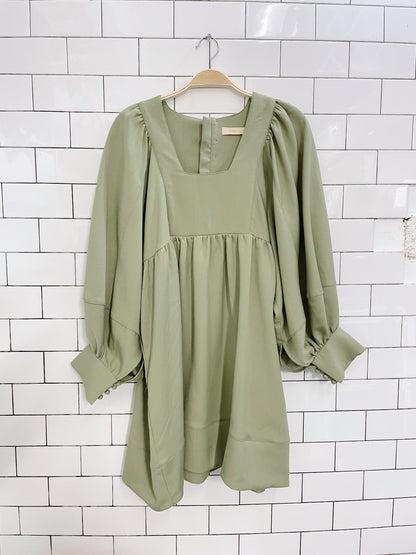 kernel cosmos puff sleeve babydoll dress