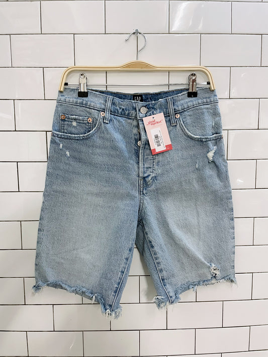 gap 9" cut off denim bermuda short