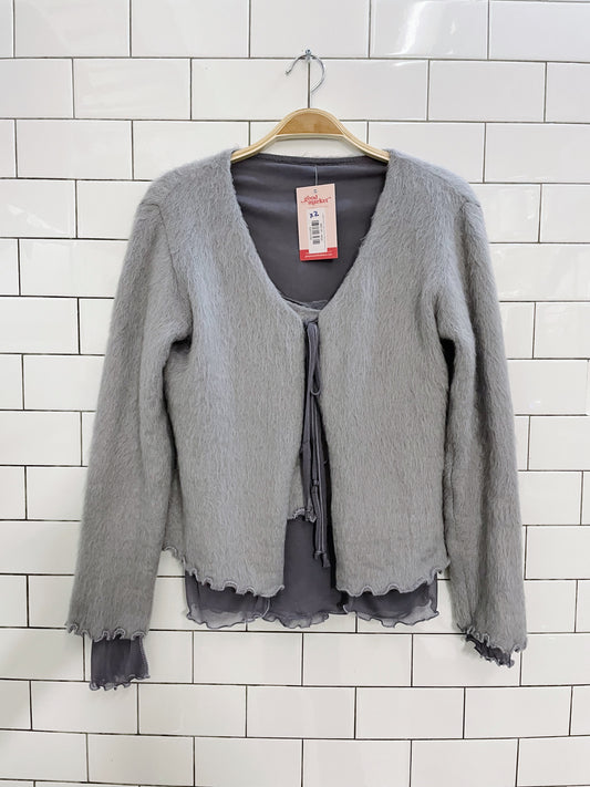 vintage made in italy mohair-blend tank cardi set