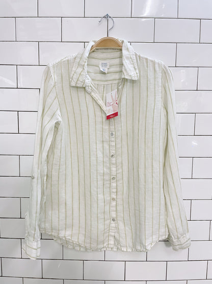 sigrid olsen linen button back shirt